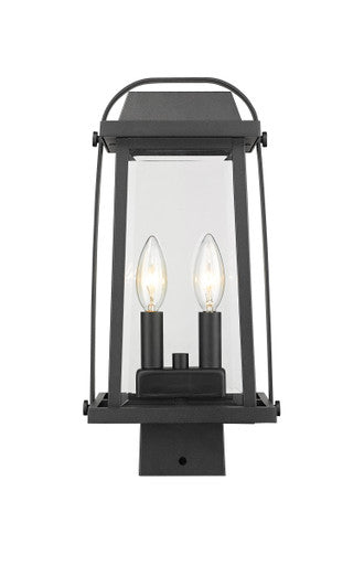 Z-Lite Millworks 2 Light Outdoor Post Mount Fixture in Black 574PHMS-BK