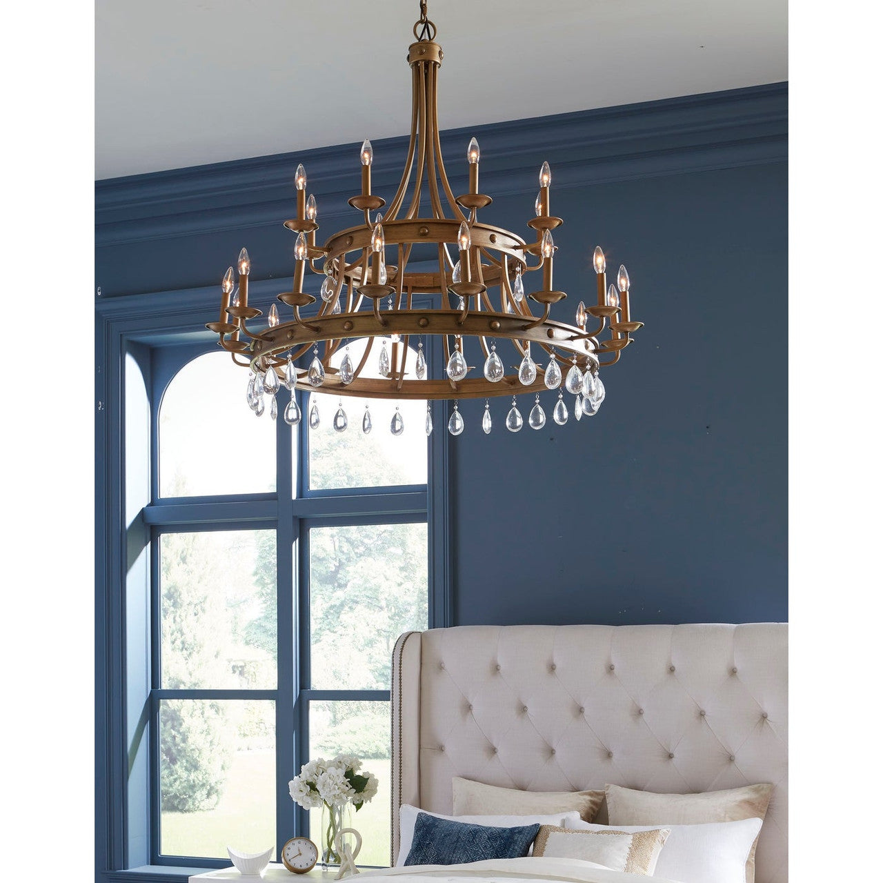 Acclaim Lighting Krista 24-Light Antique Gold Chandelier With Crystal Accents in Antique Gold IN11028AG