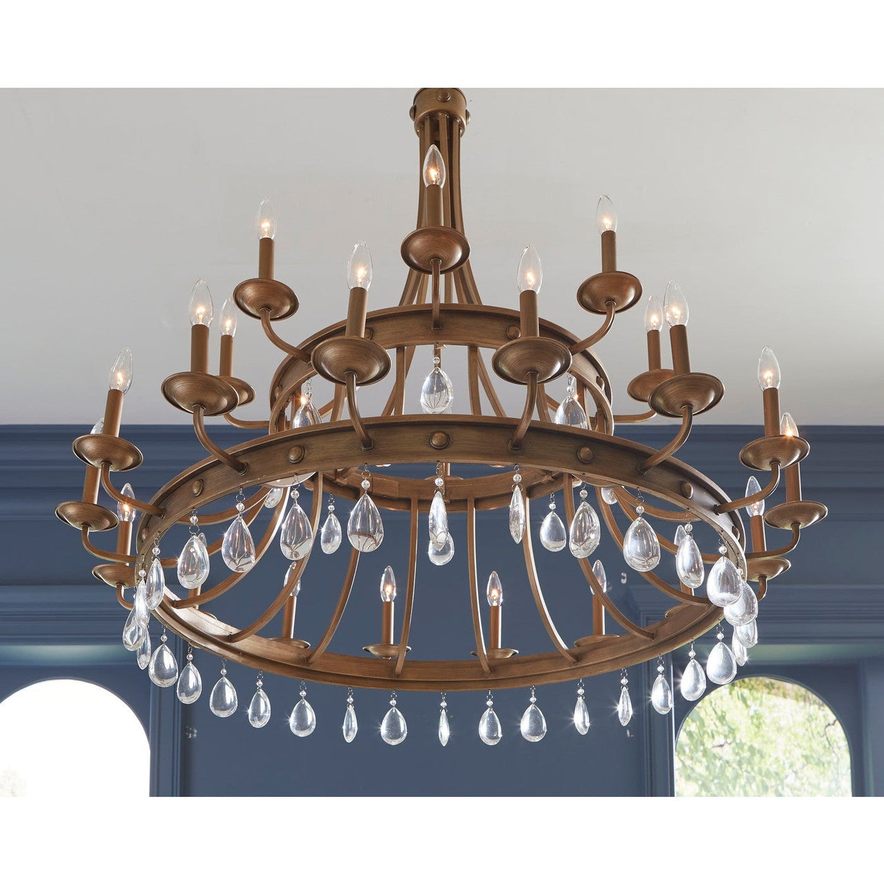 Acclaim Lighting Krista 24-Light Antique Gold Chandelier With Crystal Accents in Antique Gold IN11028AG