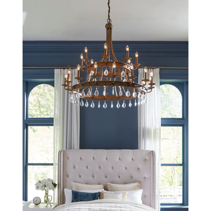 Acclaim Lighting Krista 24-Light Antique Gold Chandelier With Crystal Accents in Antique Gold IN11028AG