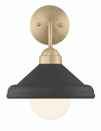 Lumanity Lighting Brooks Matte Black 10" Wall Sconce Barn Light with Bulb in Painted Matte Black, Gold Leaf, Satin Brass    L050-0008