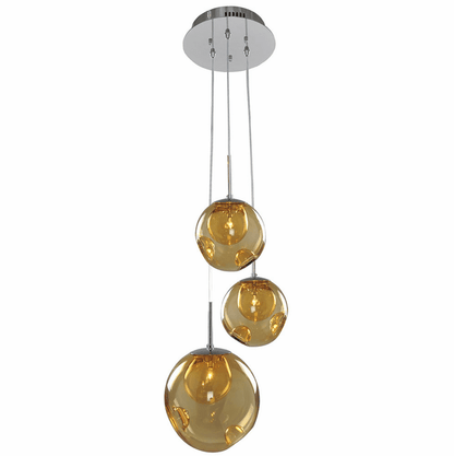 Kalco Meteor 3 Light Pendant 309540CH/AMBER