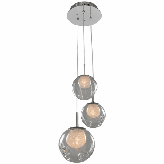 Kalco Meteor 3 Light Pendant 309540CH/CLEAR