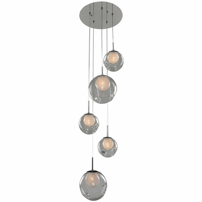 Kalco Meteor 5 Light Pendant 309541CH/CLEAR