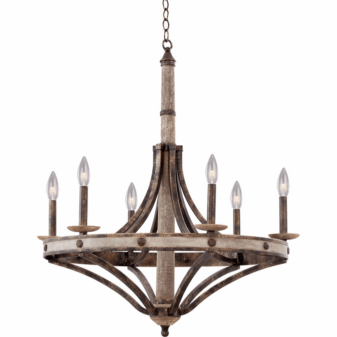 Kalco Coronado 6 Light Chandelier 7046FG