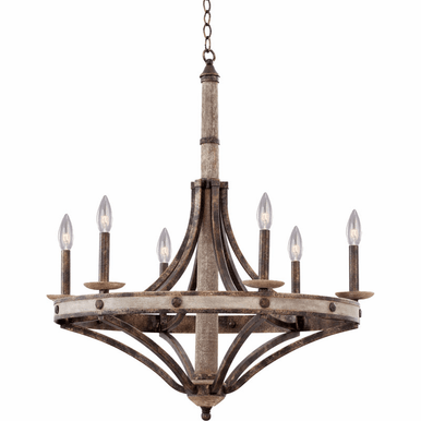 Kalco Coronado 6 Light Chandelier 7046FG