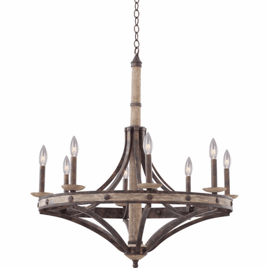 Kalco Coronado 8 Light Round Chandelier 7049FG