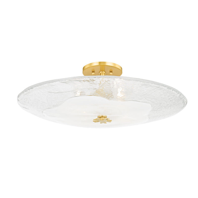 Hudson Valley Lighting Lago Semi Flush in Aged Brass KBS1742504L-AGB