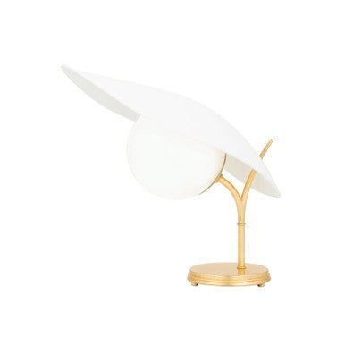 Hudson Valley Lighting Frond Table Lamp in GOLD LEAF/TEXTURED ON WHITE COMBO KBS1749201-GL/TWH