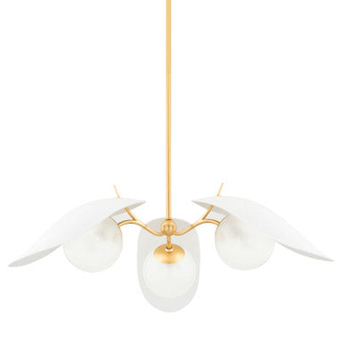 Hudson Valley Lighting Frond Semi Flush Mount in GOLD LEAF/TEXTURED ON WHITE COMBO KBS1749803-GL/TWH