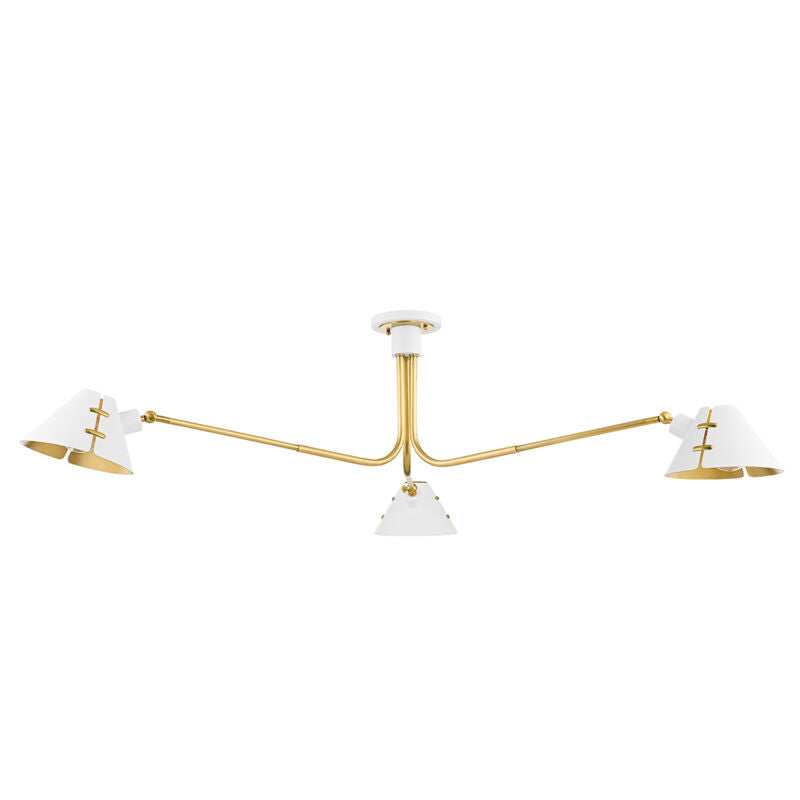 Hudson Valley Lighting Split Semi Flush in AGED BRASS/SOFT WHITE KBS1752803-AGB/SWH