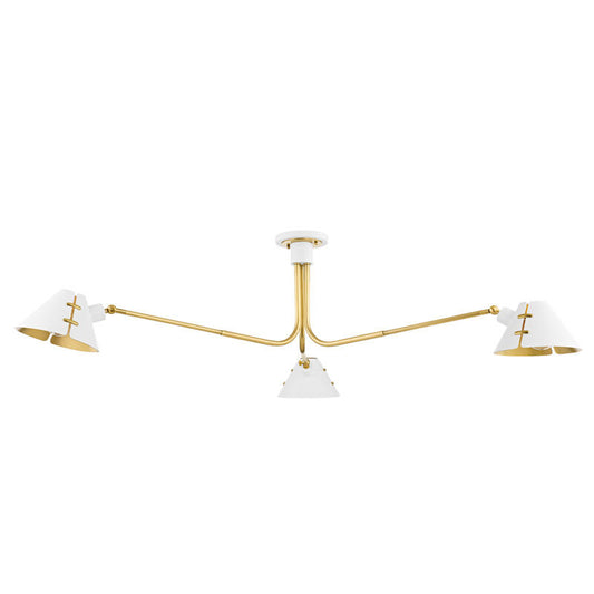 Hudson Valley Lighting Split Semi Flush in AGED BRASS/SOFT WHITE KBS1752803-AGB/SWH