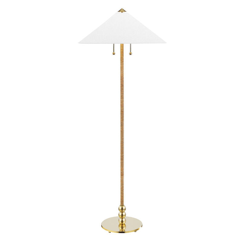 Hudson Valley Lighting Flare Floor Lamp in Aged Brass L1399-AGB