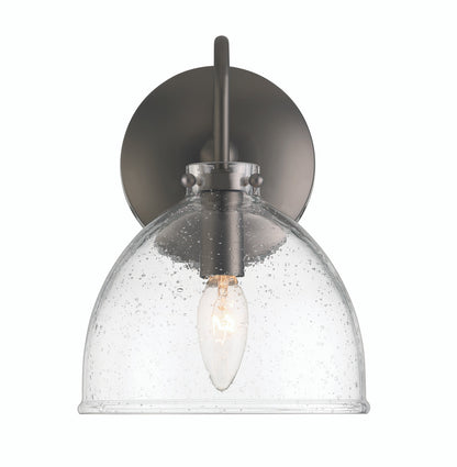 Lumanity Lighting Quinn Seeded Glass 7" Dome Dark Bronze Wall Sconce Light in Dark Bronze  L050-0002