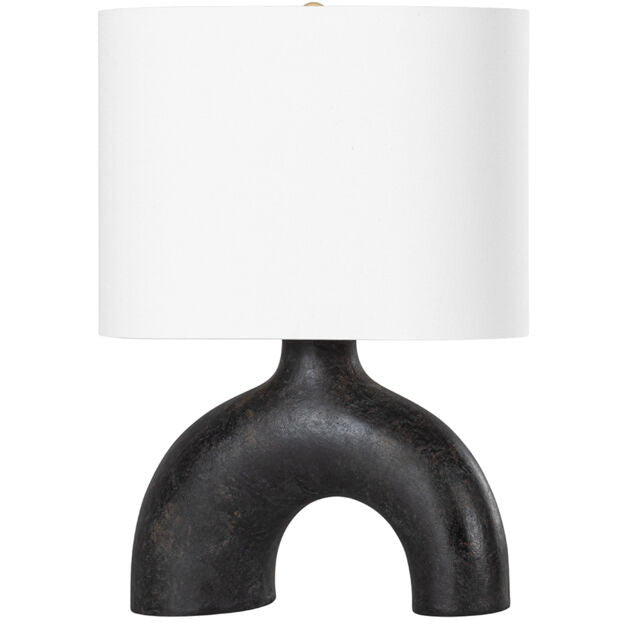 Hudson Valley Lighting Valhalla Table Lamp in AGED BRASS/EARTH CHARCOAL CERAMIC L1622-AGB/CEC