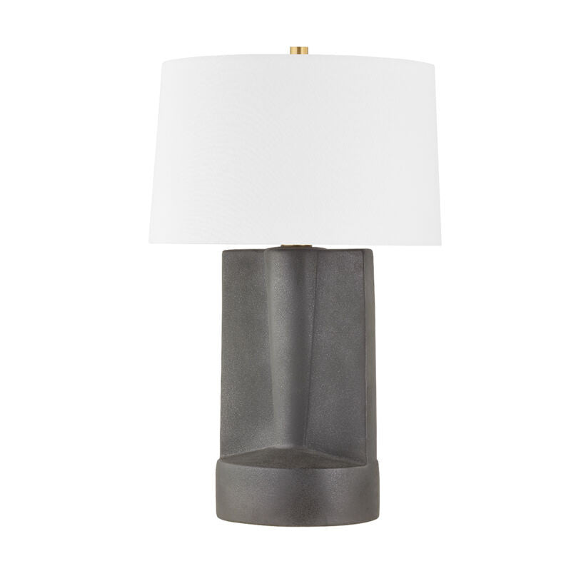 Hudson Valley Lighting Wilson Table Lamp in AGED BRASS/CERAMIC TEXTURE DARK GREY L1688-AGB/CTG