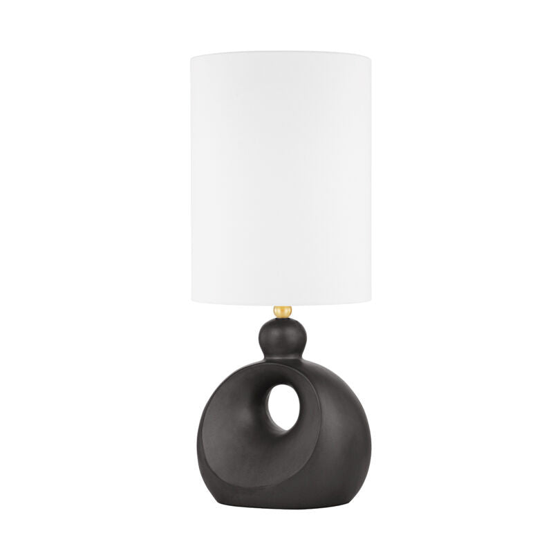 Hudson Valley Lighting Penonic Table Lamp in AGED BRASS/HEMATITE CERAMIC COMBO L1850-AGB/CHM