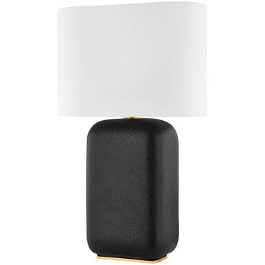 Hudson Valley Lighting Arthur Table Lamp in AGED BRASS/BLACK LAVA CERAMIC L1919-AGB/CBV