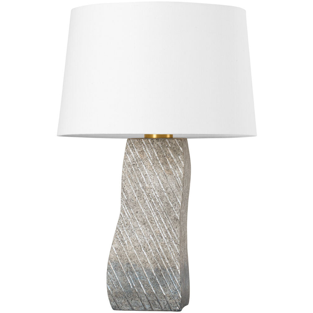 Hudson Valley Lighting Raiden Table Lamp in Aged Brass/ Ceramic Windswept White L4629-AGB/CDW