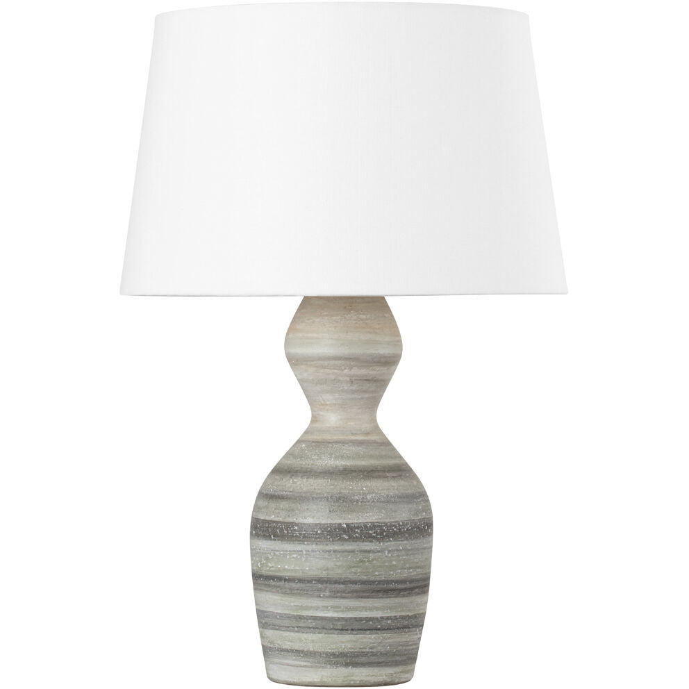 Hudson Valley Lighting Nahant Table Lamp in Vintage Gold Leaf/ Ceramic White Dune L7329-VGL/CWD