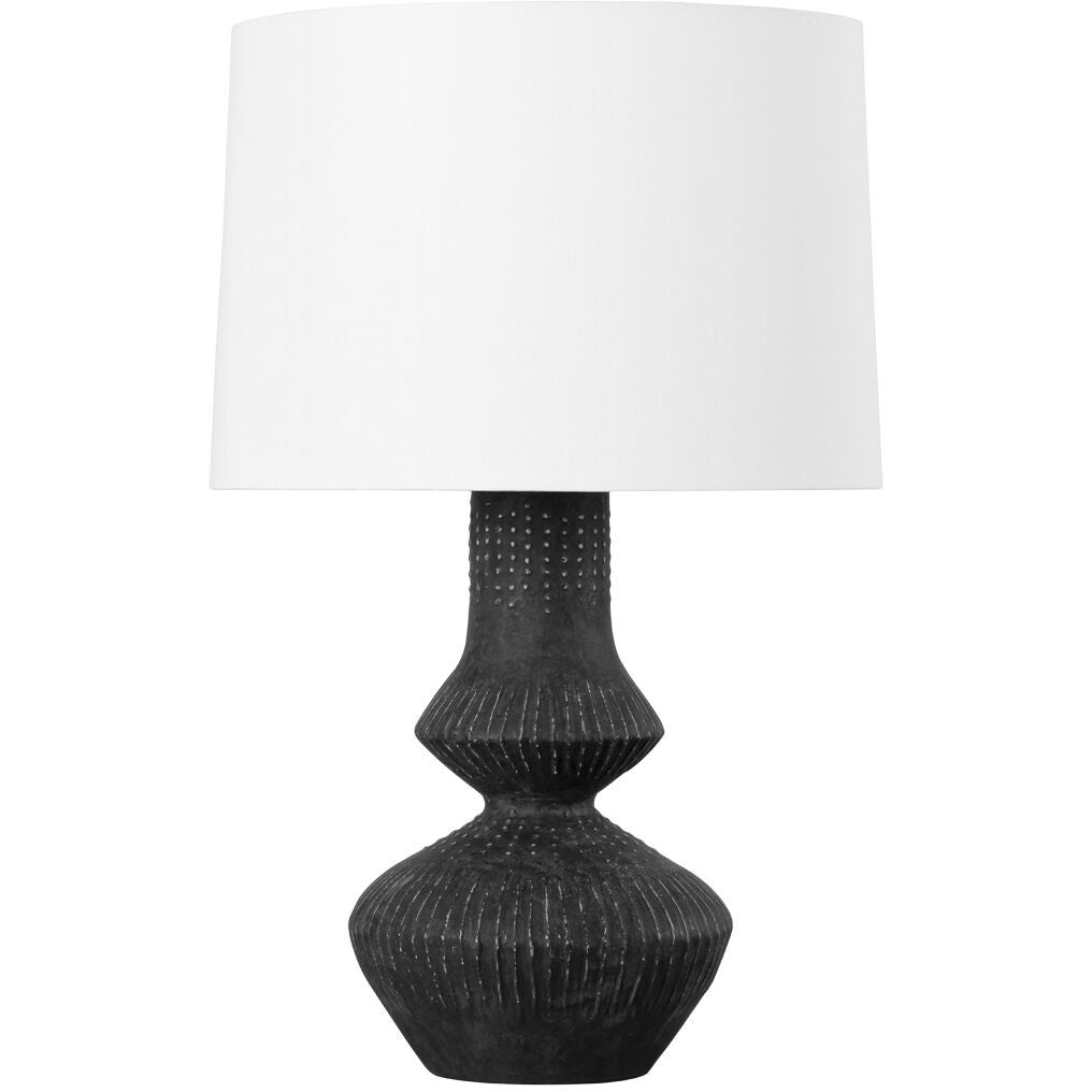 Hudson Valley Lighting Ancram Table Lamp in Vintage Gold Leaf/ Ceramic Totem Black L7528-VGL/CTK