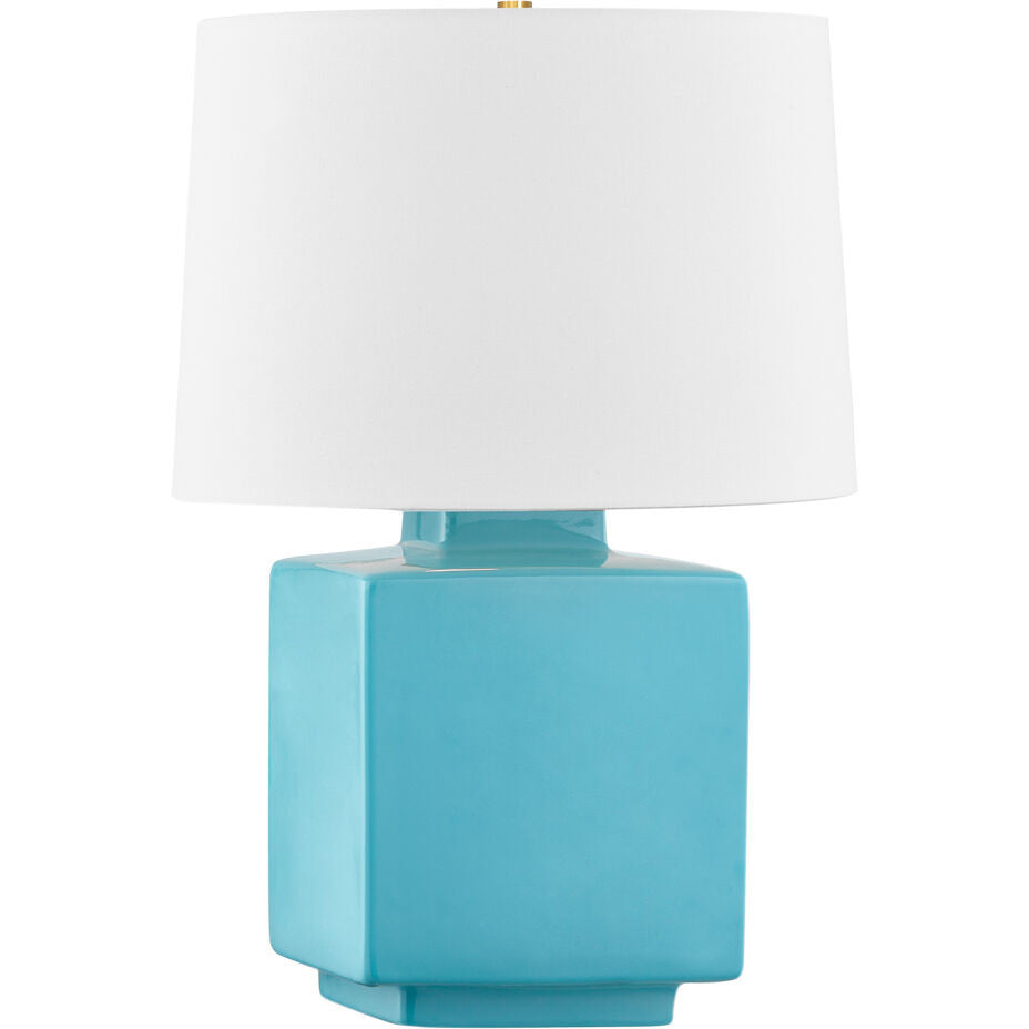 Hudson Valley Lighting Hawley Table Lamp in Aged Brass/ Ceramic Gloss Turquoise L8821-AGB/CTQ