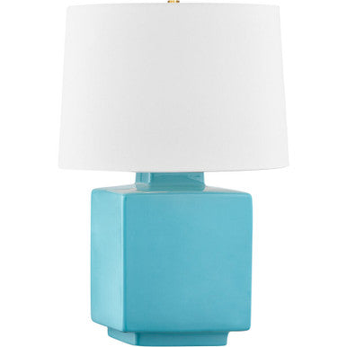 Hudson Valley Lighting Hawley Table Lamp in Aged Brass/ Ceramic Gloss Turquoise L8821-AGB/CTQ