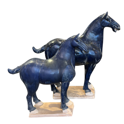 Currey & Co. Tang Dynasty Large Blue Horse 1200-0781