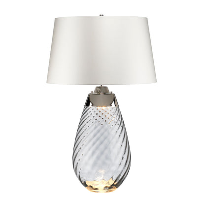 Lucas McKearn Large Lena Table Lamp in Smoke with Off White Satin Shade