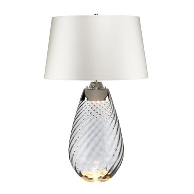 Lucas McKearn Large Lena Table Lamp in Smoke with Off White Satin Shade