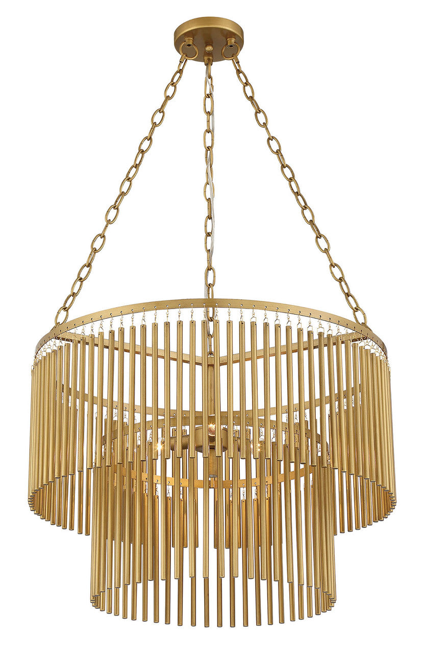 Lumanity Lighting Harmony Two-Tier Brass Statement Chandelier in Brass  L090-0022