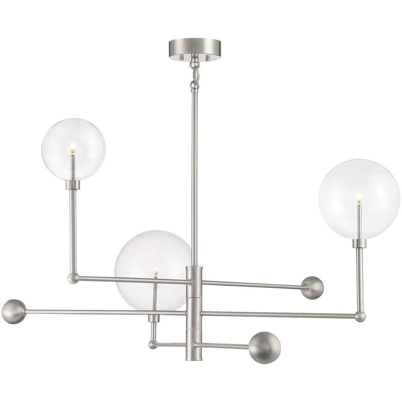 Meridian Lite Trends 3-Light Chandelier in Brushed Nickel M100100BN