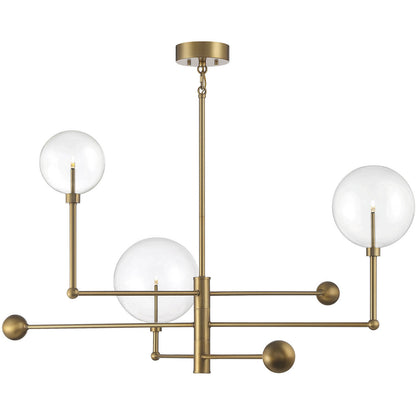 Meridian Lite Trends 3-Light Chandelier in Natural Brass M100100NB