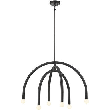 Meridian Lite Trends 6-Light Chandelier in Matte Black M100115MBK