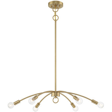 Meridian Lite Trends 6-Light Chandelier in Natural Brass M100116NB