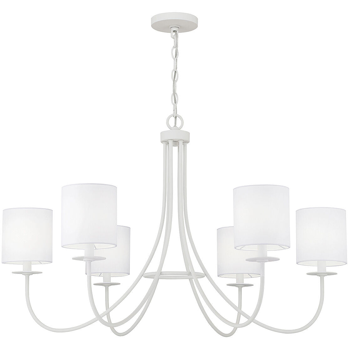 Meridian Lite Trends 6-Light Chandelier in Bisque White M100117BQW