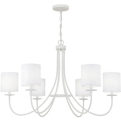 Meridian Lite Trends 6-Light Chandelier in Bisque White M100117BQW