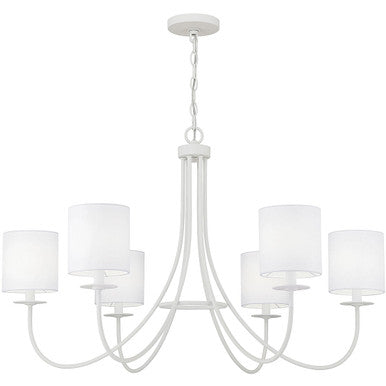 Meridian Lite Trends 6-Light Chandelier in Bisque White M100117BQW