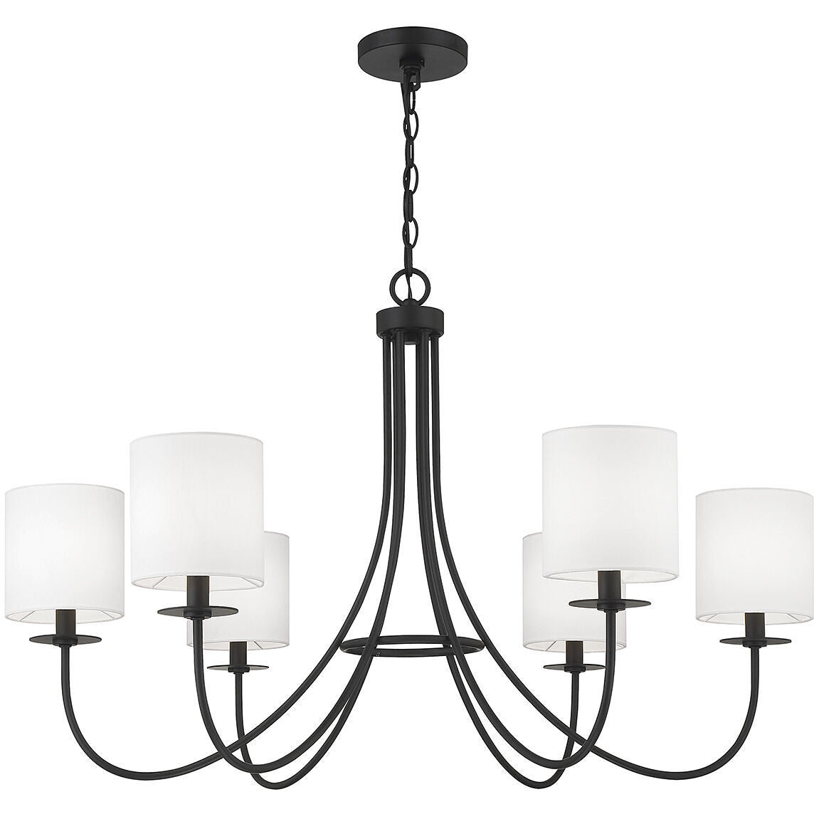 Meridian Lite Trends 6-Light Chandelier in Matte Black M100117MBK