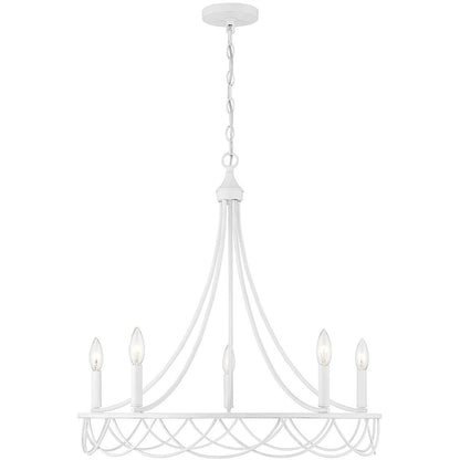 Meridian Lite Trends 5-Light Chandelier in Distressed White M100118DW