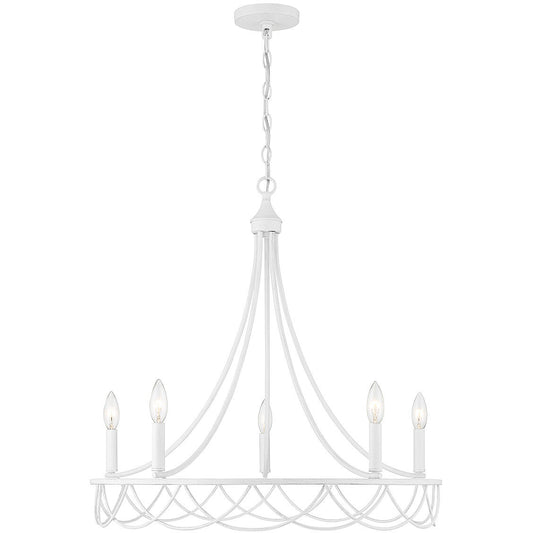 Meridian Lite Trends 5-Light Chandelier in Distressed White M100118DW