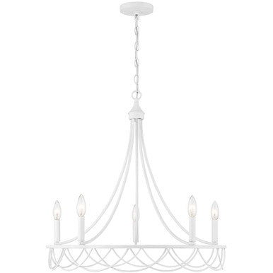 Meridian Lite Trends 5-Light Chandelier in Distressed White M100118DW