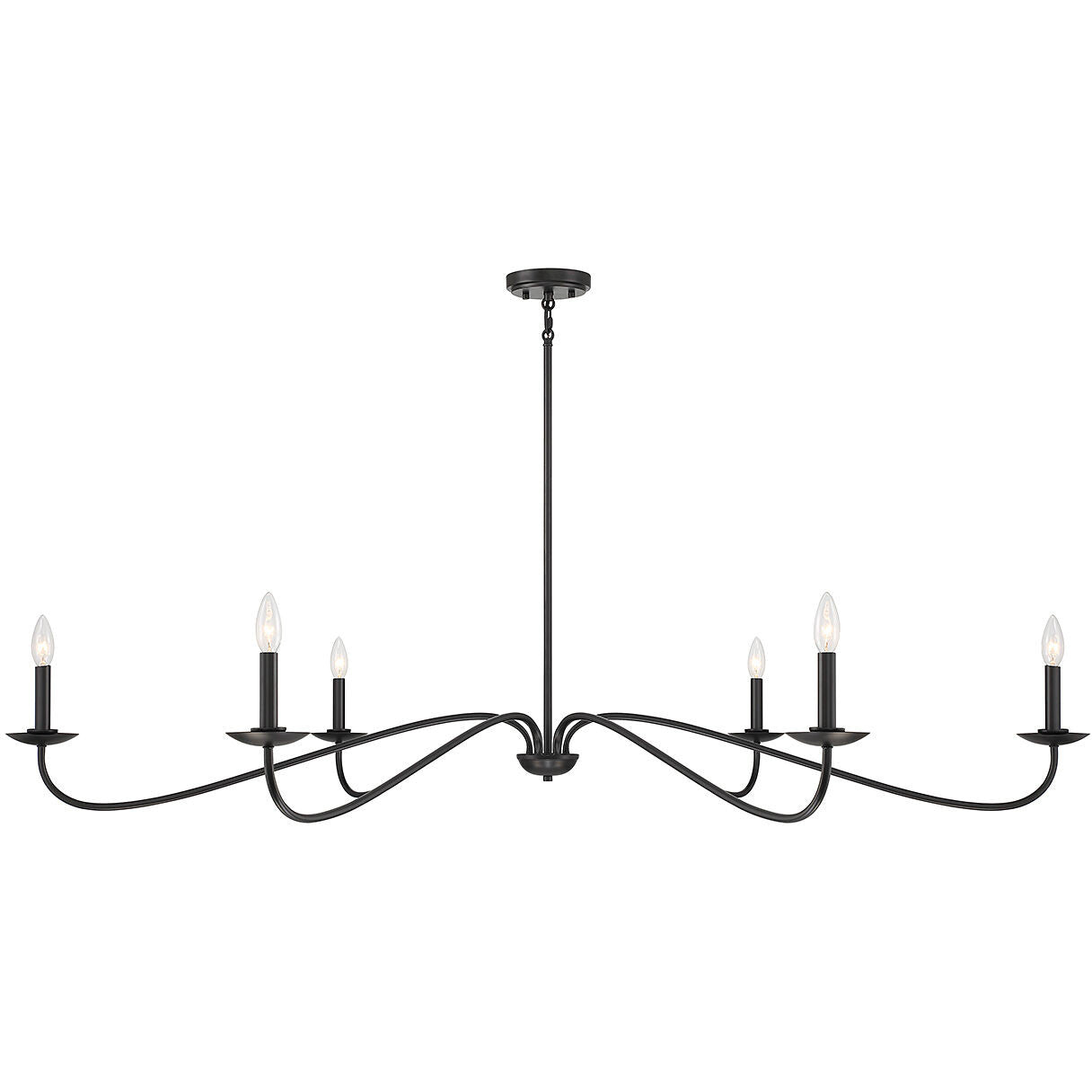 Meridian Lite Trends 6-Light Chandelier in Matte Black M100119MBK