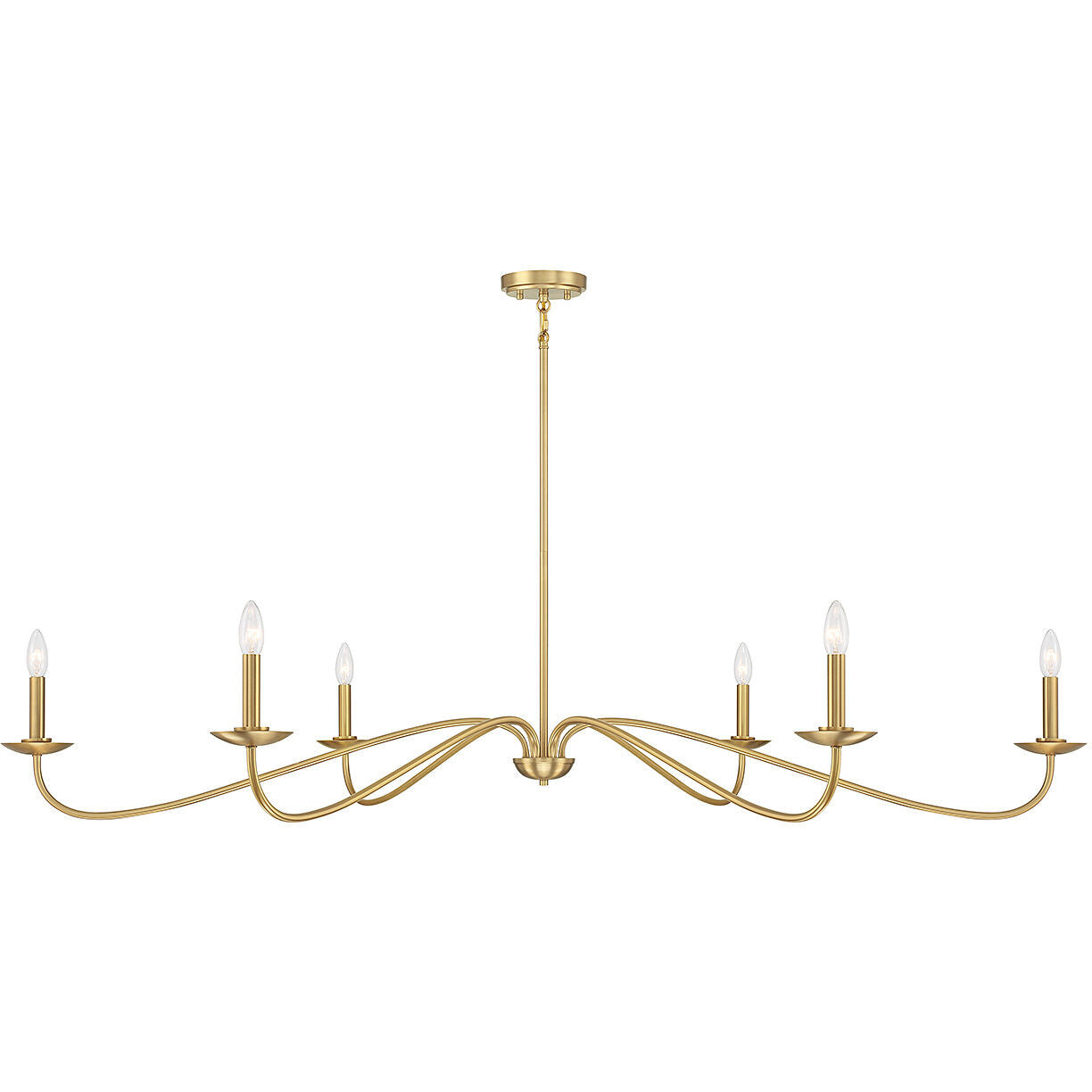 Meridian Lite Trends 6-Light Chandelier in Natural Brass M100119NB