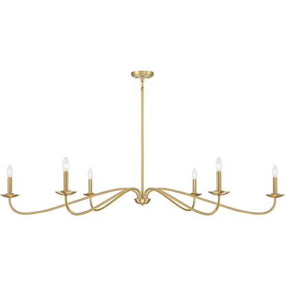 Meridian Lite Trends 6-Light Chandelier in Natural Brass M100119NB