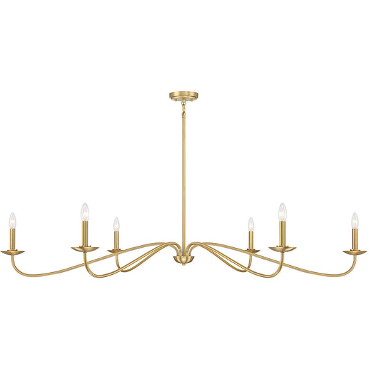 Meridian Lite Trends 6-Light Chandelier in Natural Brass M100119NB