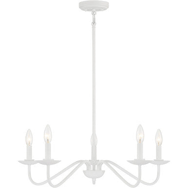 Meridian Lite Trends 5-Light Chandelier in Bisque White M100120BQW