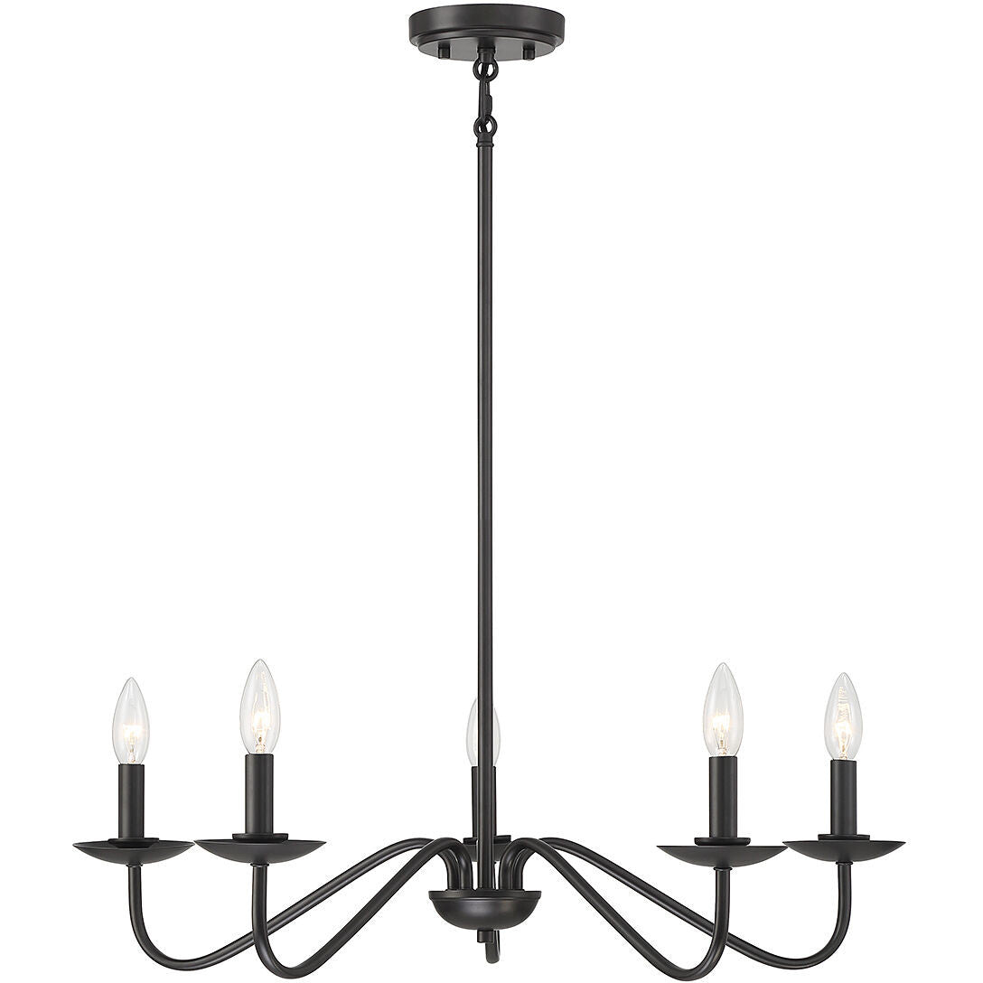 Meridian Lite Trends 5-Light Chandelier in Matte Black M100120MBK