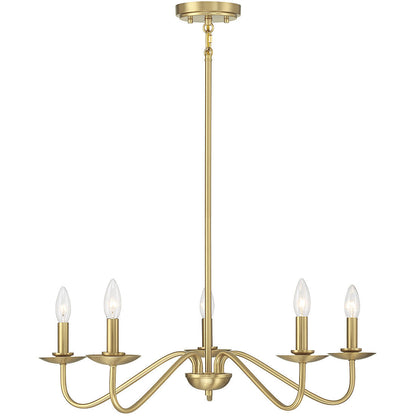 Meridian Lite Trends 5-Light Chandelier in Natural Brass M100120NB