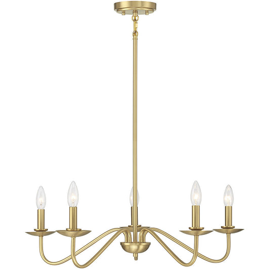 Meridian Lite Trends 5-Light Chandelier in Natural Brass M100120NB